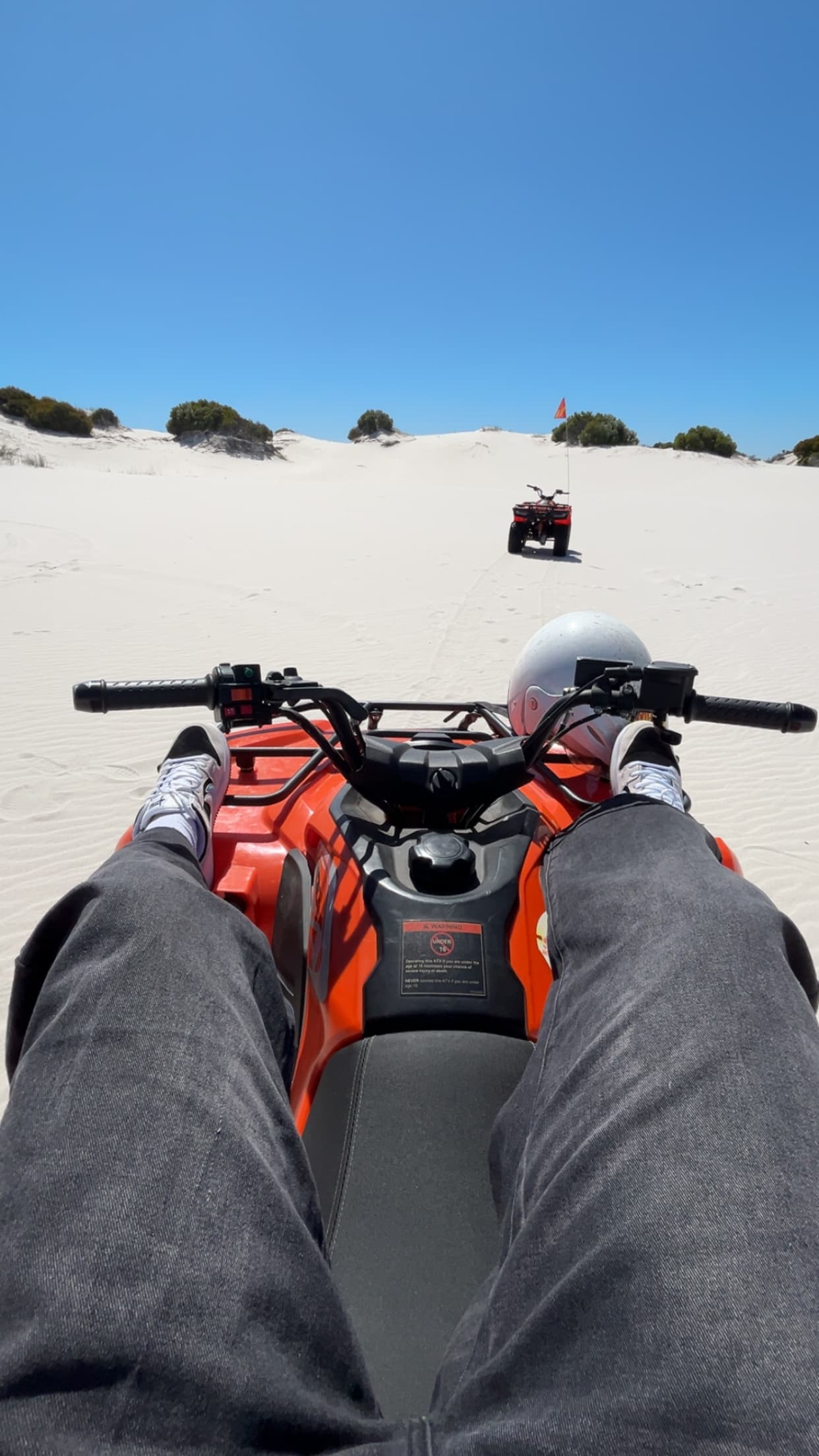 POV on a quad bike in the sand dunes, Cape Town