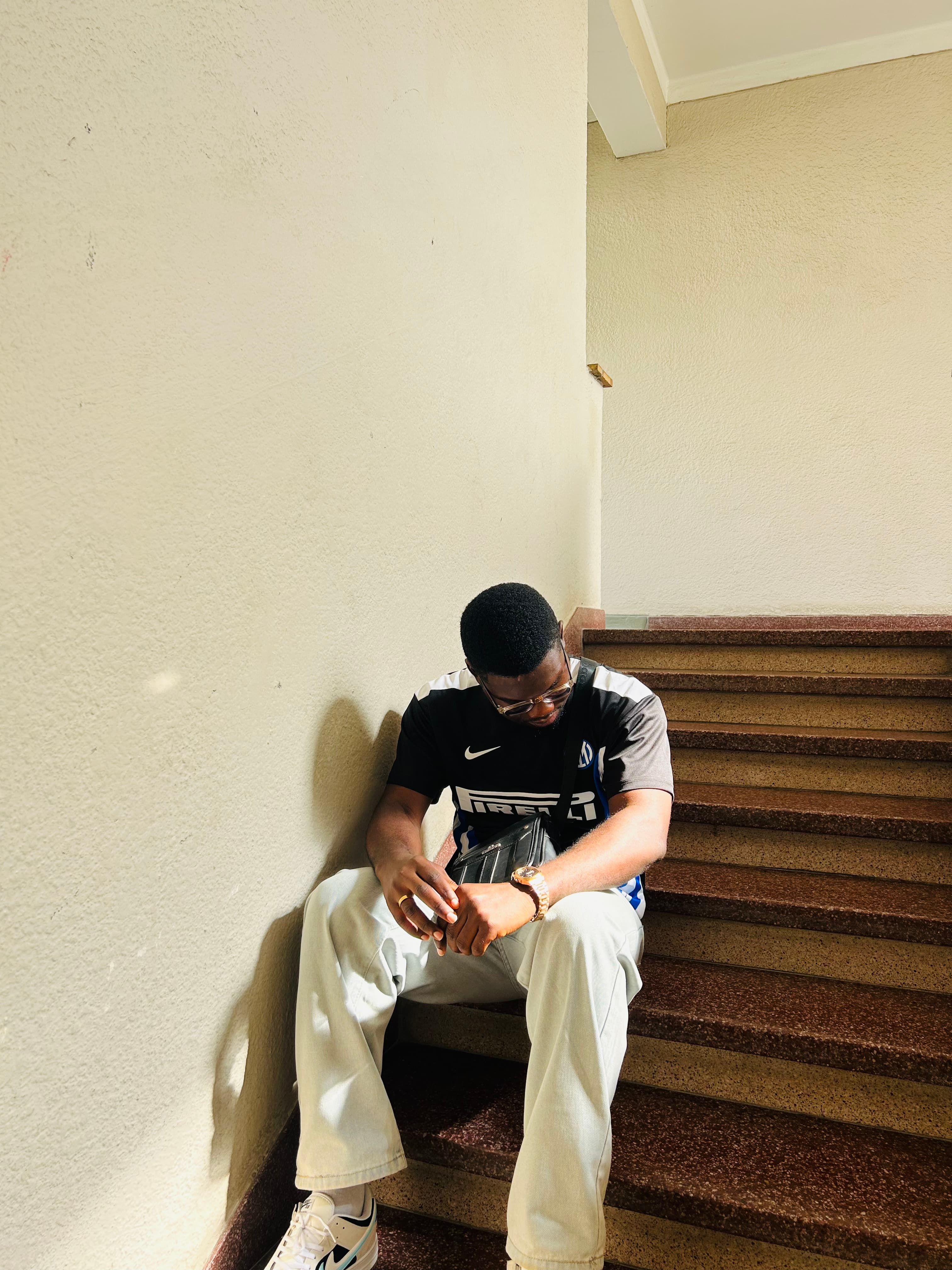 Sitting on a staircase, Cape Town
